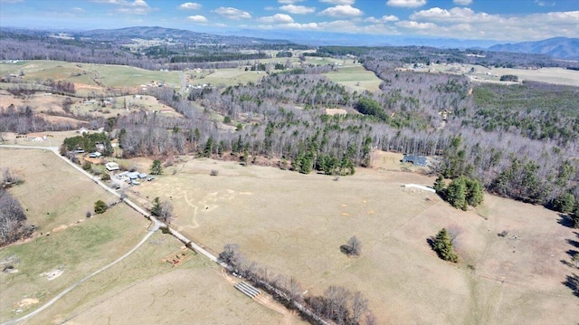 bird's eye view with a rural view and a mountain view