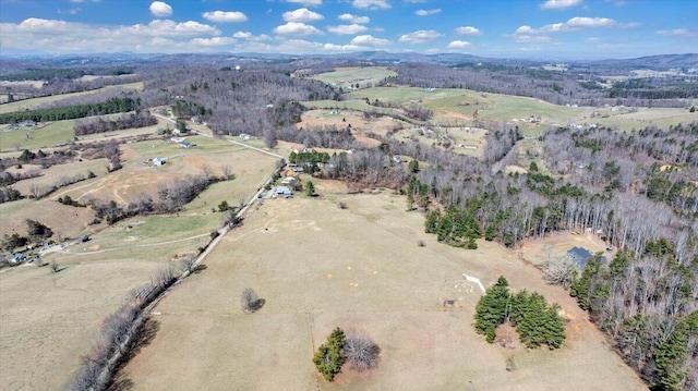 aerial view with a rural view