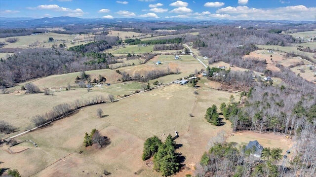 aerial view featuring a rural view