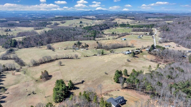 aerial view with a rural view