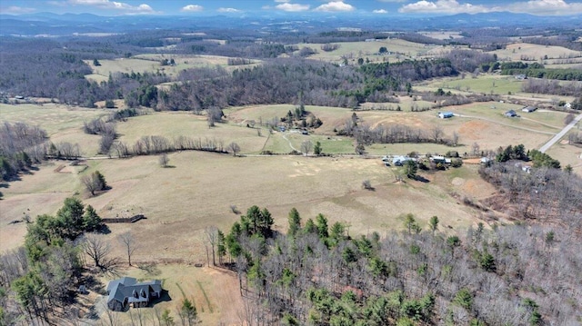 aerial view with a rural view