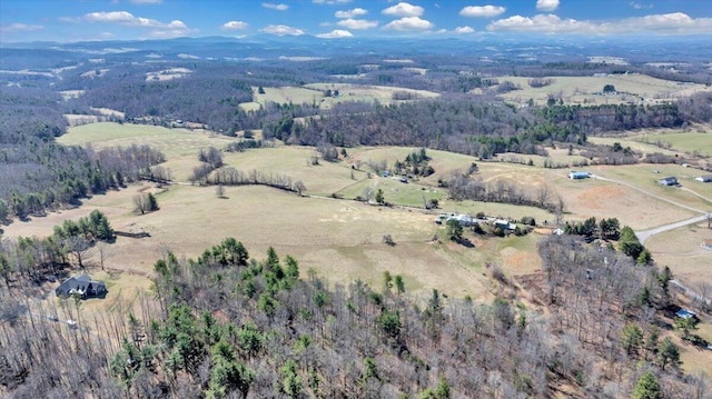 birds eye view of property with a rural view