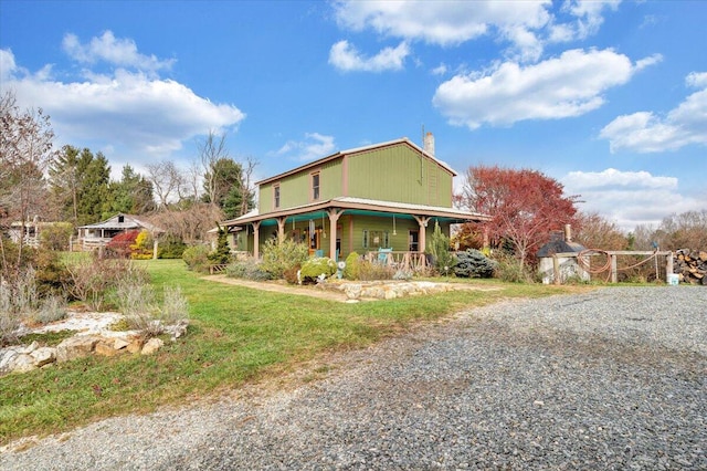 view of front of property with covered porch