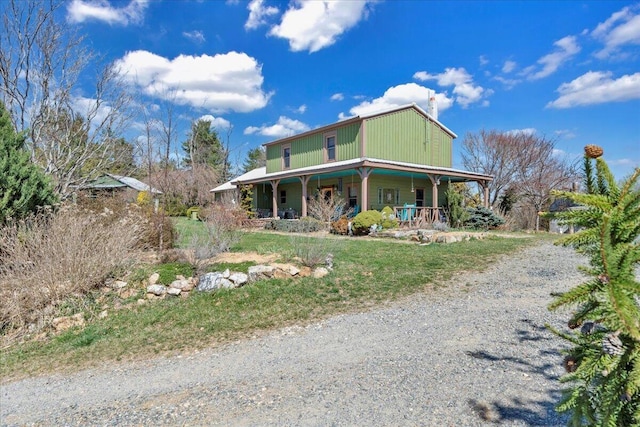 exterior space with covered porch