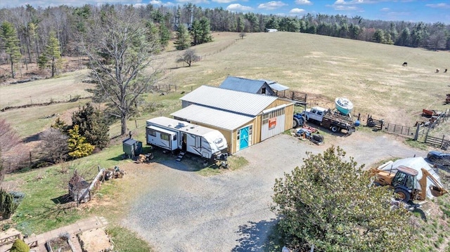 bird's eye view with a rural view