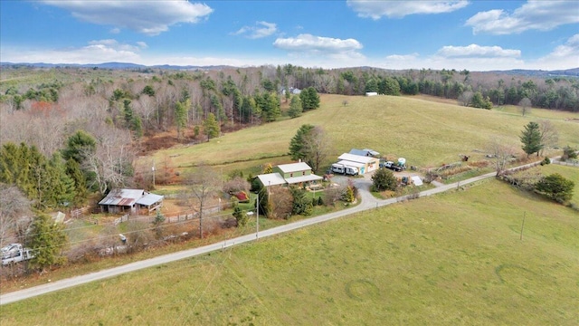 drone / aerial view with a rural view