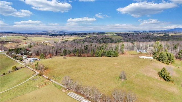 drone / aerial view with a rural view