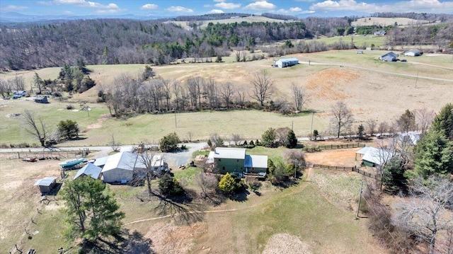 drone / aerial view featuring a rural view