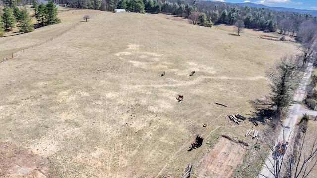 bird's eye view with a rural view