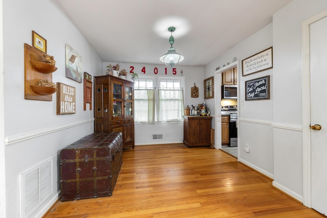 interior space featuring light hardwood / wood-style flooring