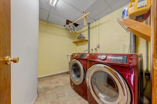 washroom featuring separate washer and dryer