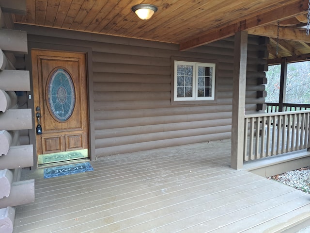 view of wooden deck