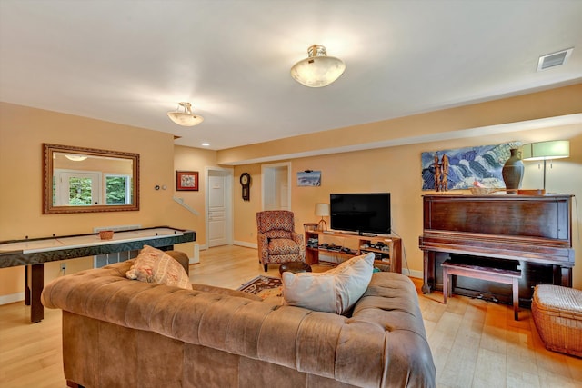 living room featuring light hardwood / wood-style floors