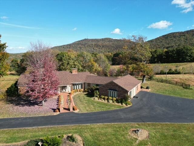 aerial view featuring a mountain view