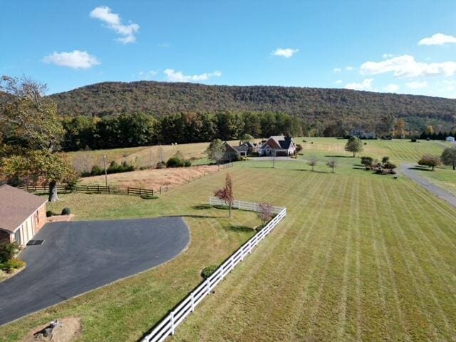 drone / aerial view with a rural view