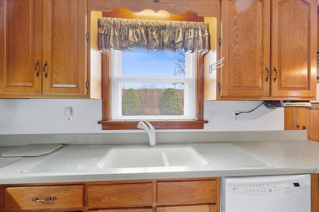 kitchen with white dishwasher