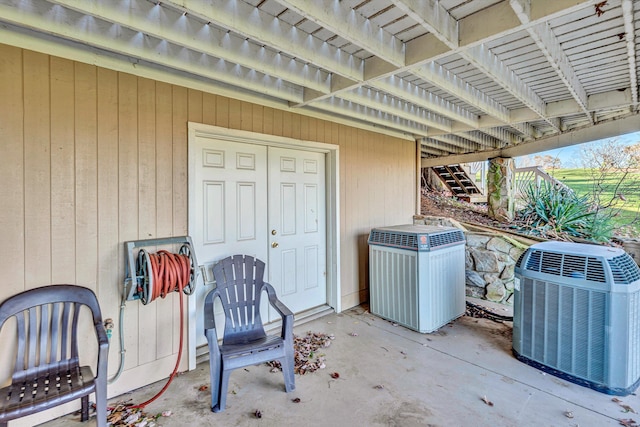 view of patio / terrace featuring central air condition unit