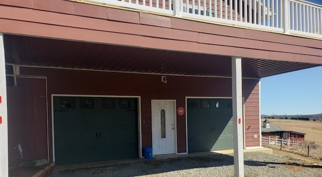 view of garage