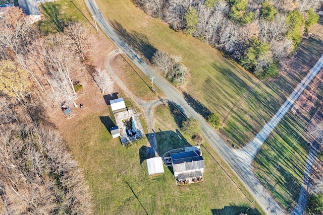 bird's eye view with a rural view