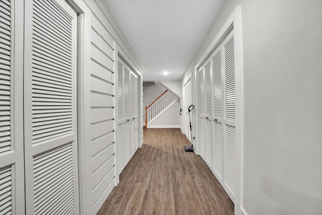 hallway featuring light hardwood / wood-style flooring