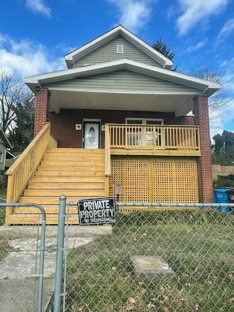 view of bungalow-style home