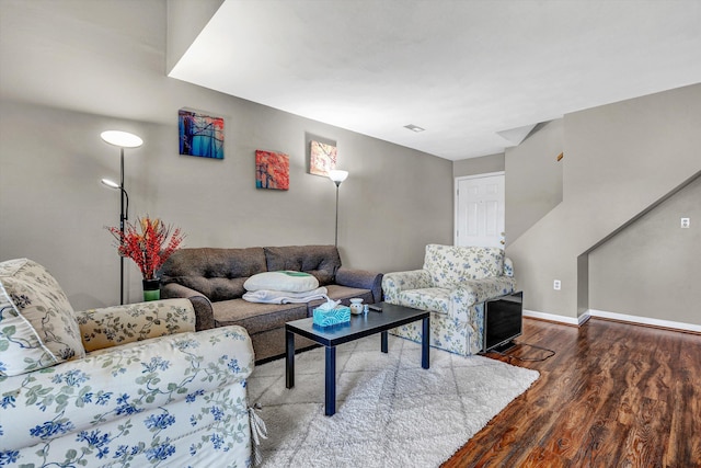 living room featuring wood-type flooring