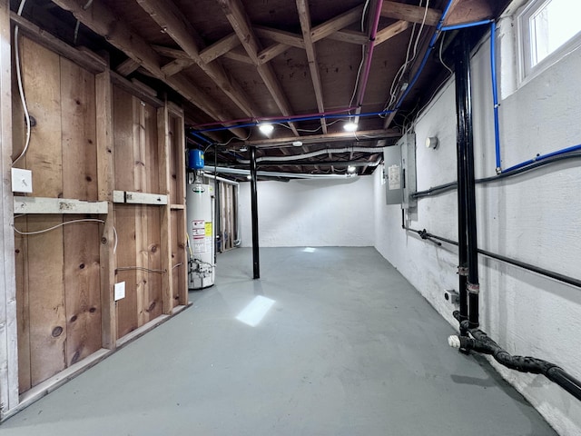 basement with gas water heater