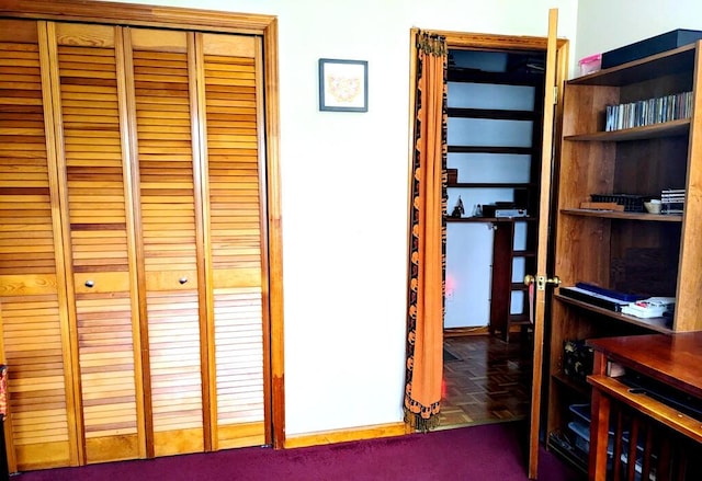 interior space featuring parquet floors