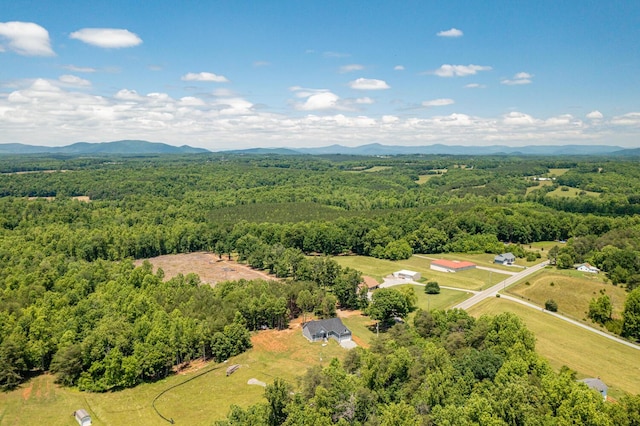 birds eye view of property featuring a mountain view