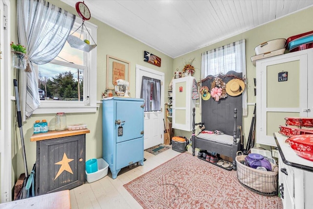 miscellaneous room with light wood-type flooring