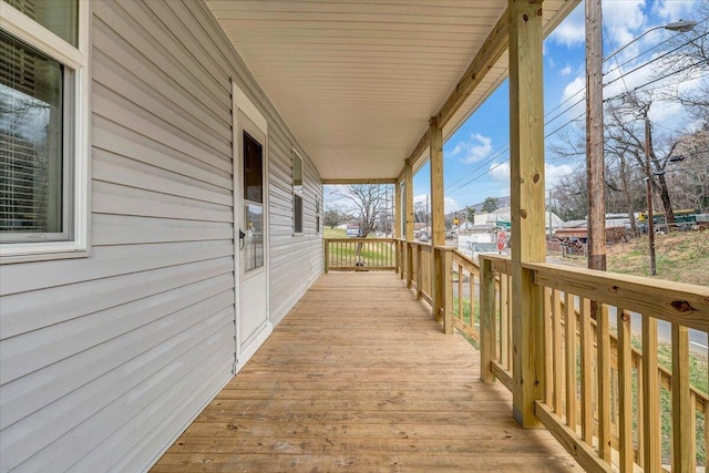 deck with covered porch