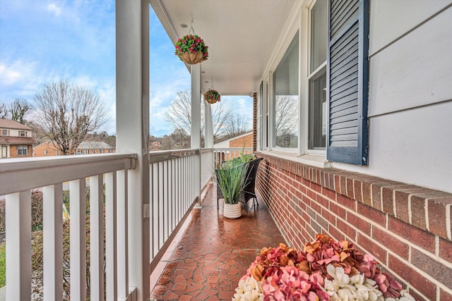 balcony featuring a porch