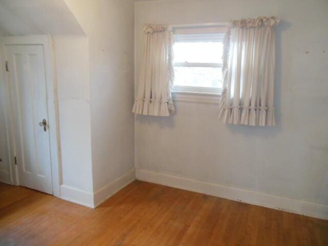 spare room featuring wood-type flooring