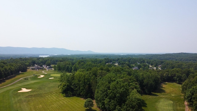 aerial view with a mountain view