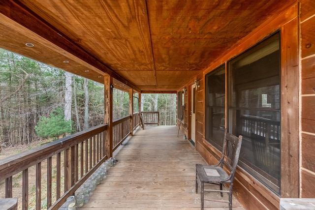 wooden terrace with cooling unit