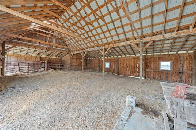 miscellaneous room with vaulted ceiling