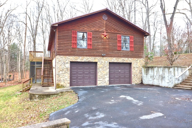 view of home's exterior with a garage