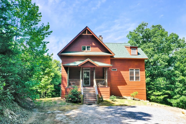 view of front of house with covered porch