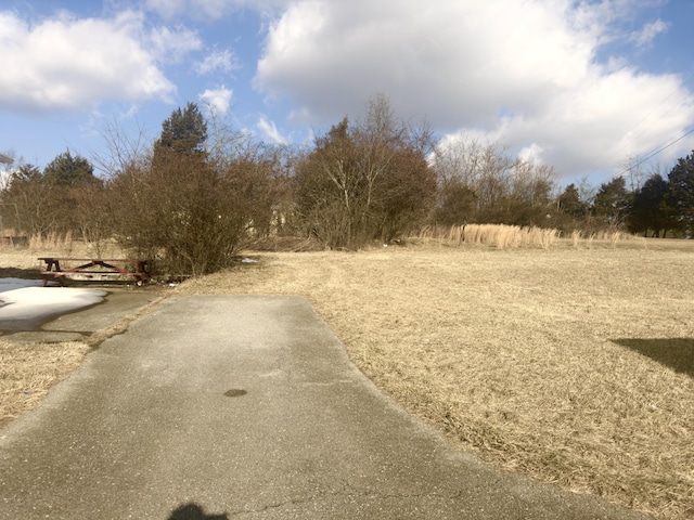 view of road with a rural view