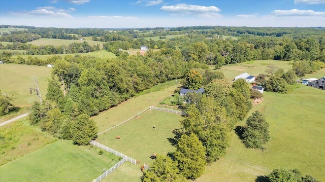 bird's eye view featuring a rural view