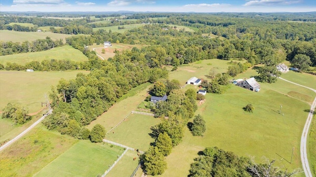 aerial view featuring a rural view