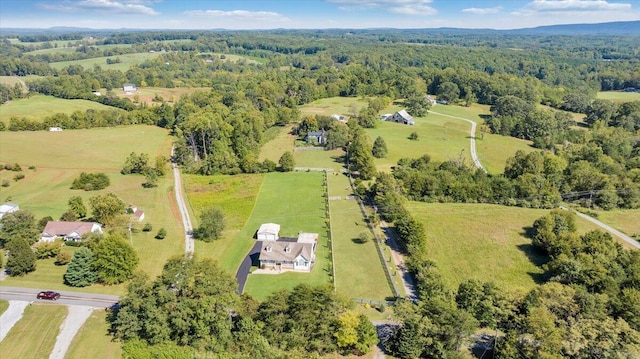 drone / aerial view with a rural view