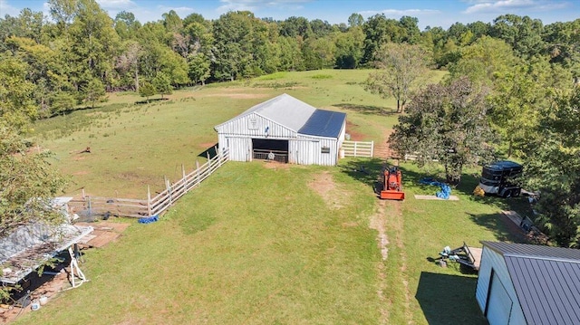 bird's eye view featuring a rural view