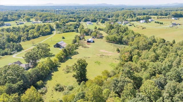 drone / aerial view featuring a rural view