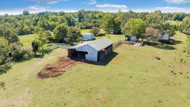 bird's eye view with a rural view