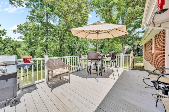 view of wooden deck