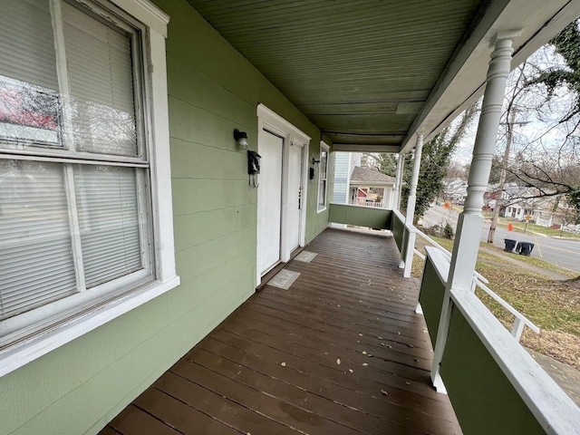 deck with a porch