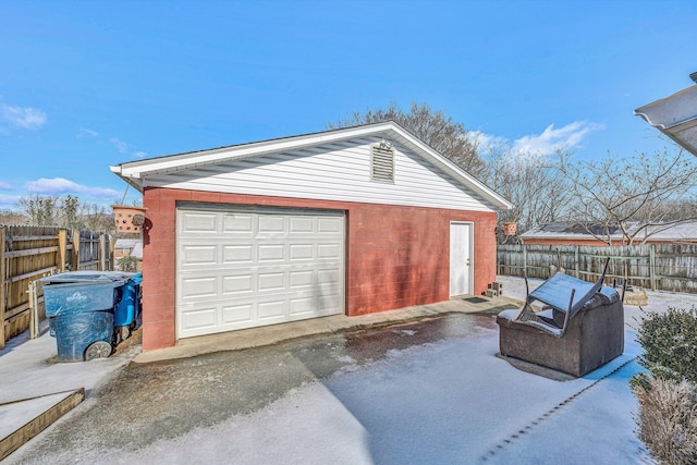 view of garage