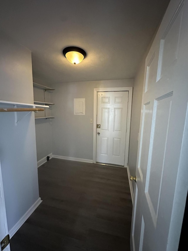 interior space featuring dark wood-type flooring