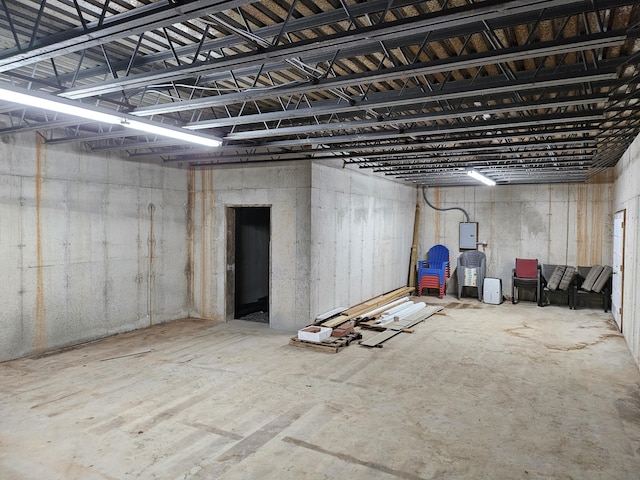 below grade area featuring electric panel